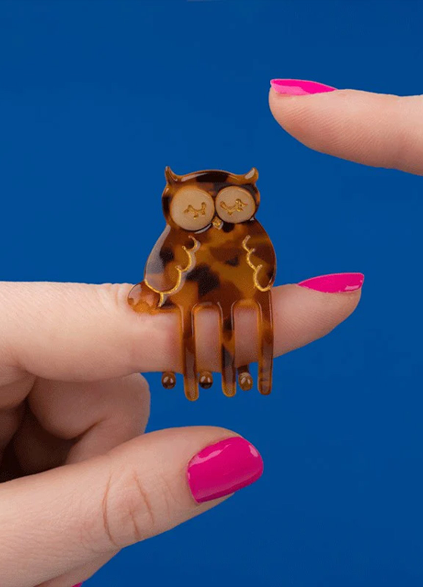 貓頭鷹迷你髮抓夾